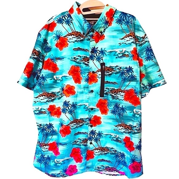 Speedo Men’s XXL Hawaiian Tropical Short Sleeve Shirt XXL - Picture 1 of 4
